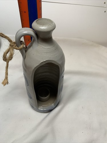 Glazed clay jug WALL CANDLE HOLDER - Gray and Blue - Picture 8 of 9