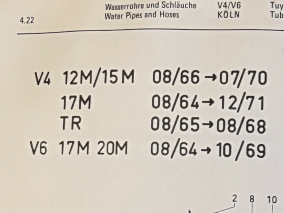 MANGUERA FORD TAUNUS 12M/15M P6 66-70 17M 65-72 20M 65-69 CON BOMBA A TUBO #447228 Foto 4 de 4