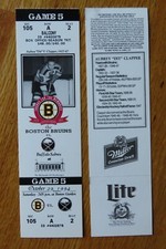 Game 5 DIT CLAPPER Last Season BOSTON BRUINS 10/29/94 TICKET Boston Garden