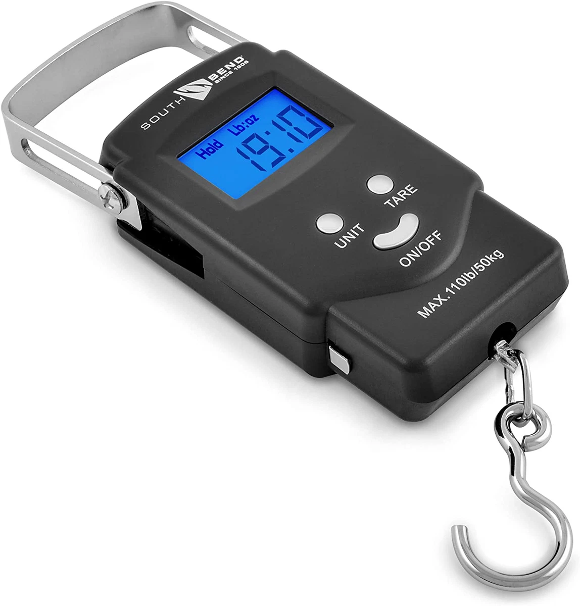 South Bend 110 lb Digital Fish Scale w/Tape Measure, Non-Slip Grip