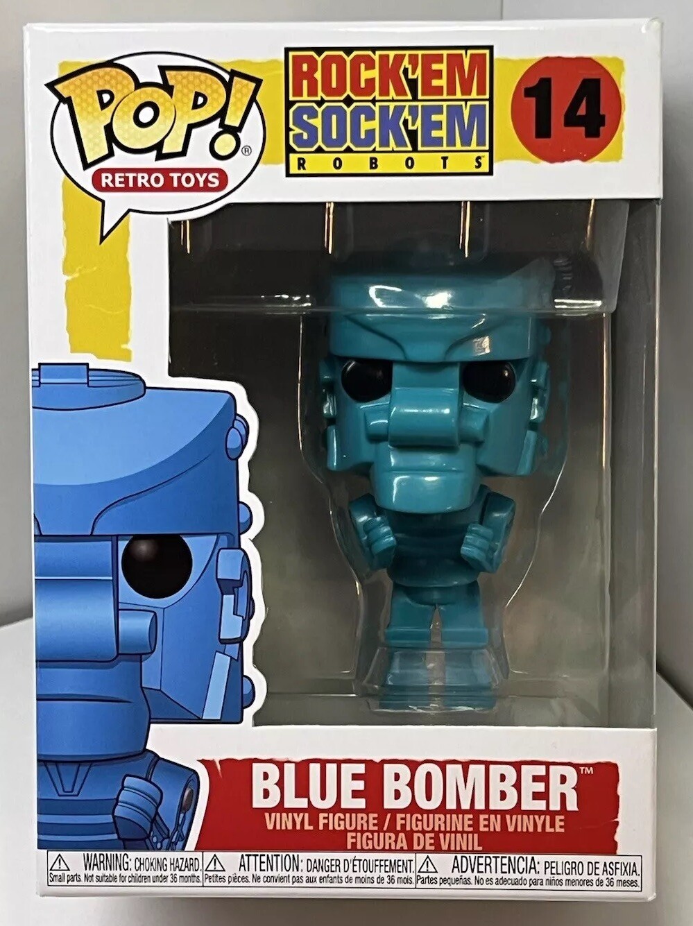 Funko Pop Blue Bomber #14 Vinyl Figure Rock Em Sock Em Robots New With Protector