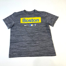 Nike Dri-FIT Boston Red Sox MLB Athletic Tee Gray Performance T-Shirt Men's XL