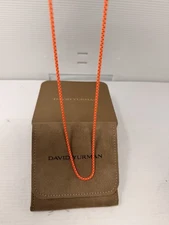 David Yurman Color Orange Box Chain Necklace With Pouch Authentic