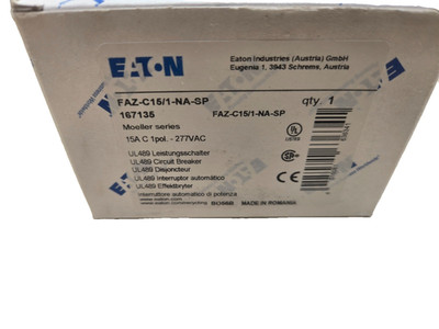 Eaton FAZ-C15-1-NA-SP Circuit Breaker 167135 NEW