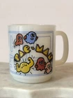 Vintage 1980s Pac-Man Glasbake Milk Glass Mug - Retro Arcade Collectible USA