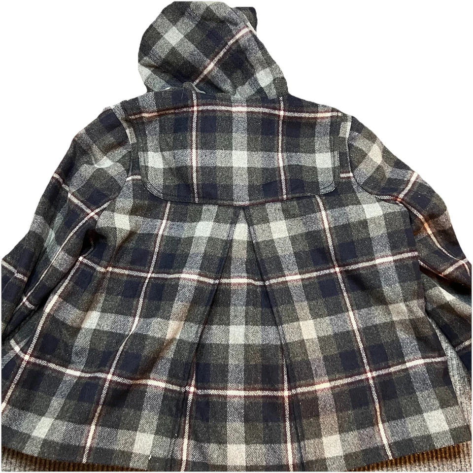 Chaqueta Abercrombie & Fitch Mujer Grande Mezcla de Lana a Cuadros Palanca Lona Abrigo Guisante Foto 4 de 4