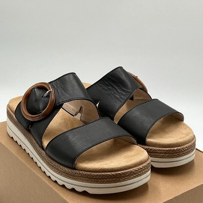 Remonte D0Q51 Jocelyn Sandals Women's US 8.5 Black Leather Espadrille Ebay2928