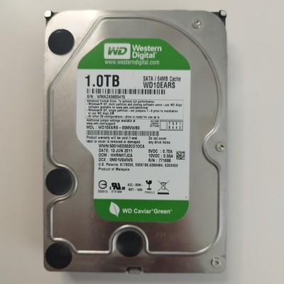 Жесткий диск Western Digital Green 1 ТБ WD10EARS 5400 об/мин 64 МБ кэш-памяти 3,