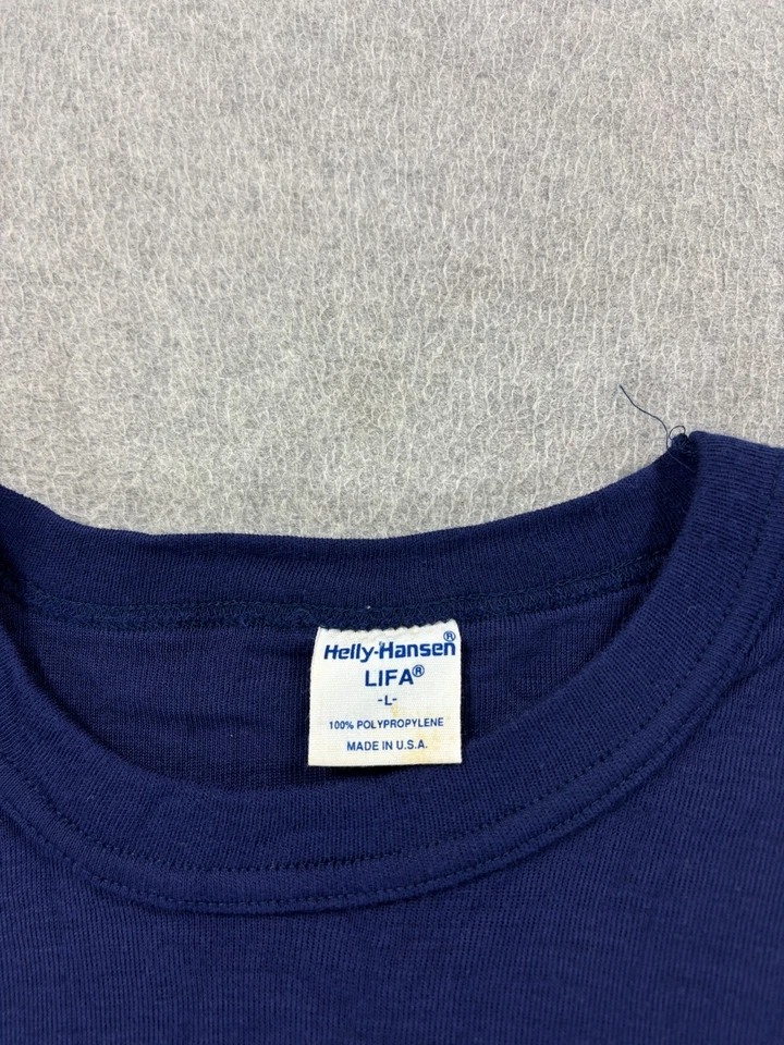 Camisa Helly Hansen LIFA a Rayas Manga Larga Capa Base (Grande Para Hombre) Azul Foto 3 de 4