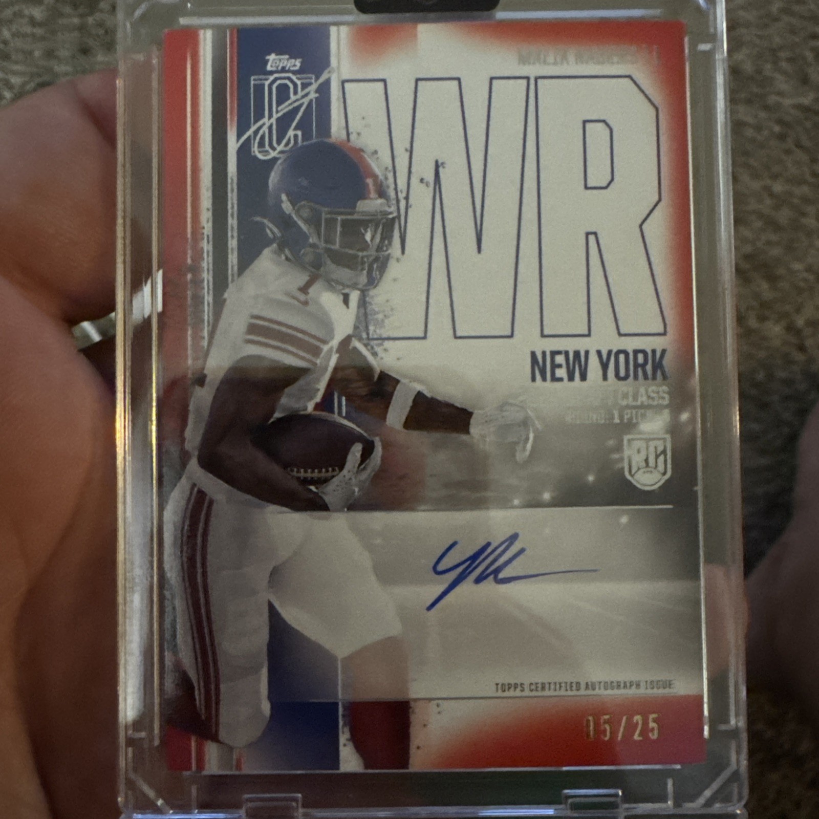 2024 Topps Signature Class Football Malik Nabers Chrome Red 05/25 RC