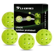 Pickleball Balls, 40 Holes Outdoor Pickleball Balls Green 4 Pack High Bounce ...