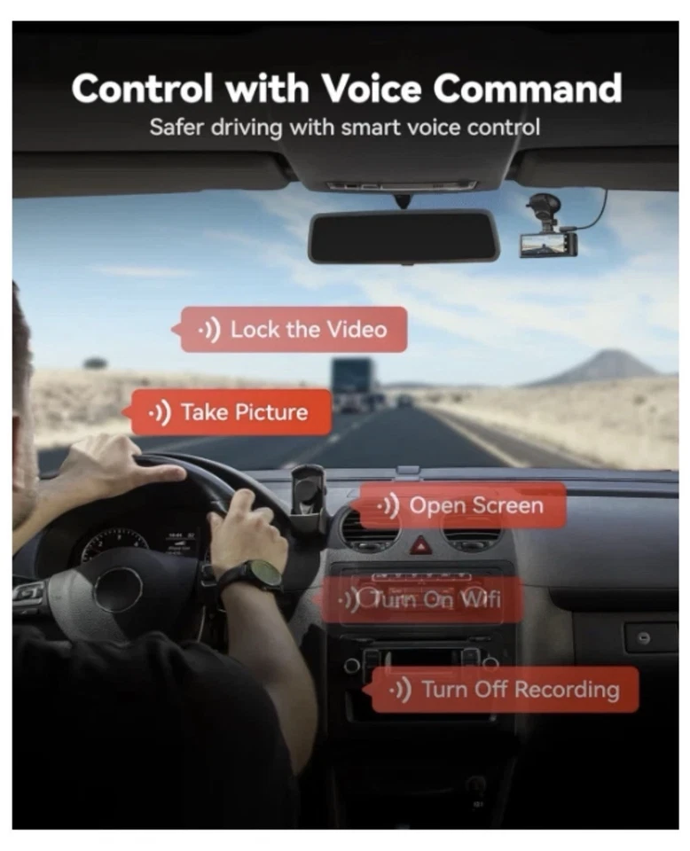 全新 Dash Cam Redtiger F7N Touch 4K 带 128GB 卡 5.8G WiFi GPS 语音控制 — 第 4/4 张图片
