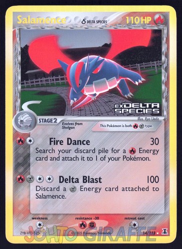 Salamence Reverse Holo Rare Delta Species 2005 Pokemon 14/113 NM