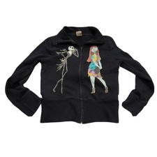 Vintage Y2K DISNEY NIGHTMARE BEFORE CHRISTMAS Hoodie Womens Jacket Jack Sally