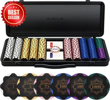 500pc 14g Clay Poker Chips Set Texas Hold'em Numbered Case US