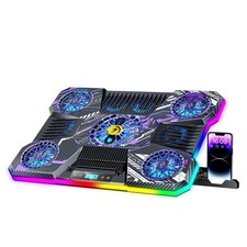 Base Refrigerante Para Laptop Con 9 Ventiladores RGB Y 8 Alturas Ajustables