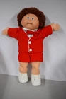 Vintage Cabbage Patch Kids Doll 1980's  Boy Red Outfit w/bowtie Brown Hair Xavie
