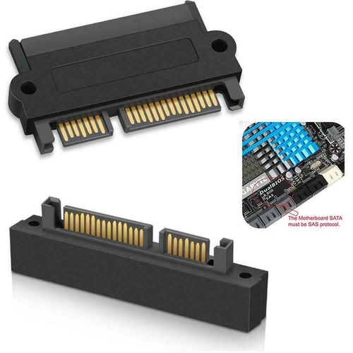 SFF-8482 SAS To SATA 22 Pin Angle 180 DegreeHard Disk Converter Adapter E9A1 - Afbeelding 7 van 9