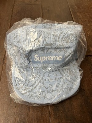 Supreme SS26 Reflective Bandana Sunshield Camp Cap Blue One Size New IN HAND
