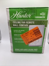Hunter Universal Damp Rated Ceiling Fan Wall Remote Control, White, 99393