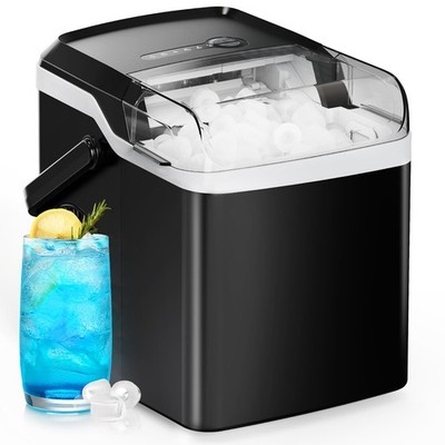 Countertop Ice Maker - 9 Cubes Ready in 6 Mins, 26lbs in 24Hrs, Portable Ice ...