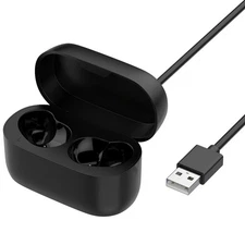 Black Charging Storage Box Charging Case + Cable For Jabra Elite 75T Headset