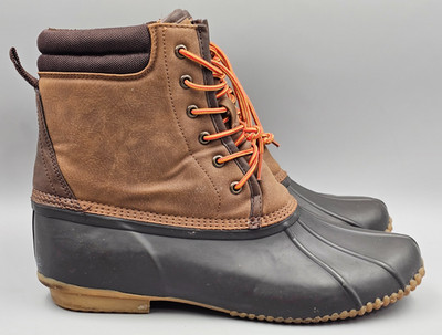 Crown Vintage BADEN Brown Leather/Rubber Lace Up Water Res. Duck Boots Size 11