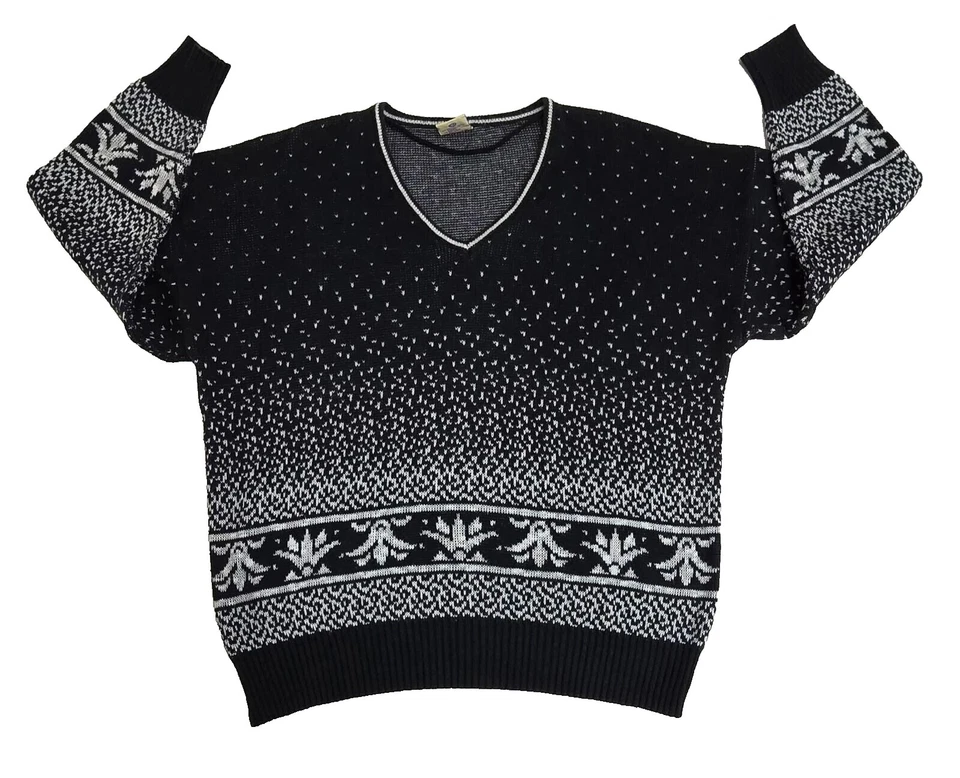 Yessica Damenpullover, Gr. 44, Strickmuster, Schwarz-Weiß - Bild 1 von 4