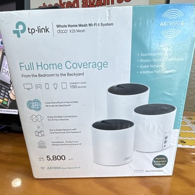 TP-LINK Deco X25 AX1800 Wi-Fi 6 Mesh Router System Dual-Band White (3-Pack)