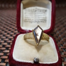 Gold Plated Sterling Silver Ring Brown Sapphire Gemstone UK Size P / US 7.5