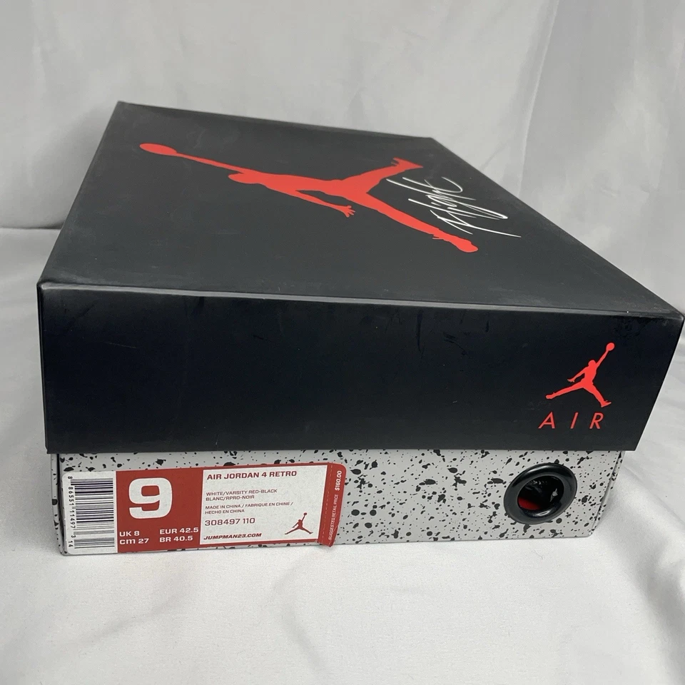 Nike Air Jordan 4 Retro Rojo Fuego (2012) Talla 9 Para Hombre Totalmente Nuevas DS 308497-110 Foto 2 de 4