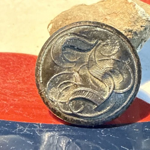 Dug Civil War 💥 🇺🇸 💣 Confederate Manuscript I Button PH LA