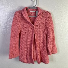 Vintage Mary-Kate and Ashley Knit Pink Cardigan Size 3T Ramie Y2K