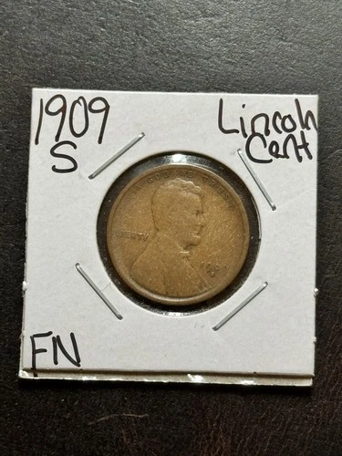 1909 S Lincoln Wheat Cent Penny FN Fine Key Date 1c Coin (Raw18286)