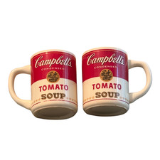 Pair Of Vintage Coffee Mug CAMPBELL'S TOMATO SOUP CAN Made In USA 8 oz Cup