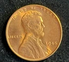 1945-P Lincoln Wheat Cent Penny 1c GEM RED CH BU From Original Roll cb765