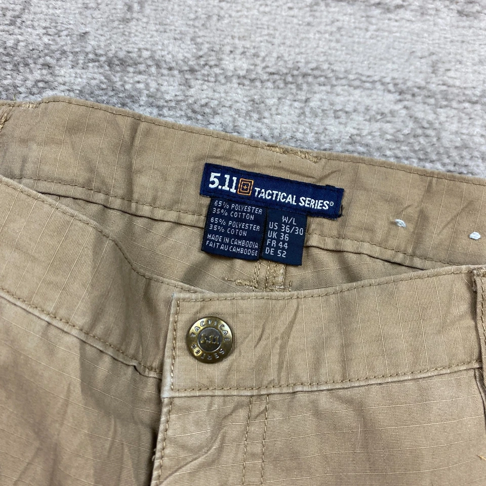 Pantalón de Carga Táctico 5.11 Hombres 36 Marrón Caminata Lona Ripstop 143 Trabajador Hombres 36x30 Foto 4 de 4