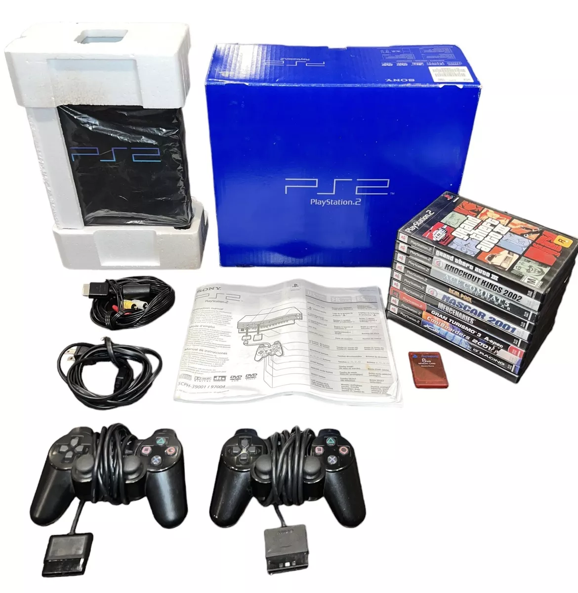 Sony Playstation 2 PS2 Video Game System Console Bundles with 5 games