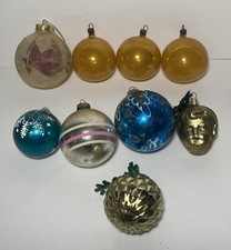 Lot Of 9 Vintage Christmas Ornaments Mixed Lot