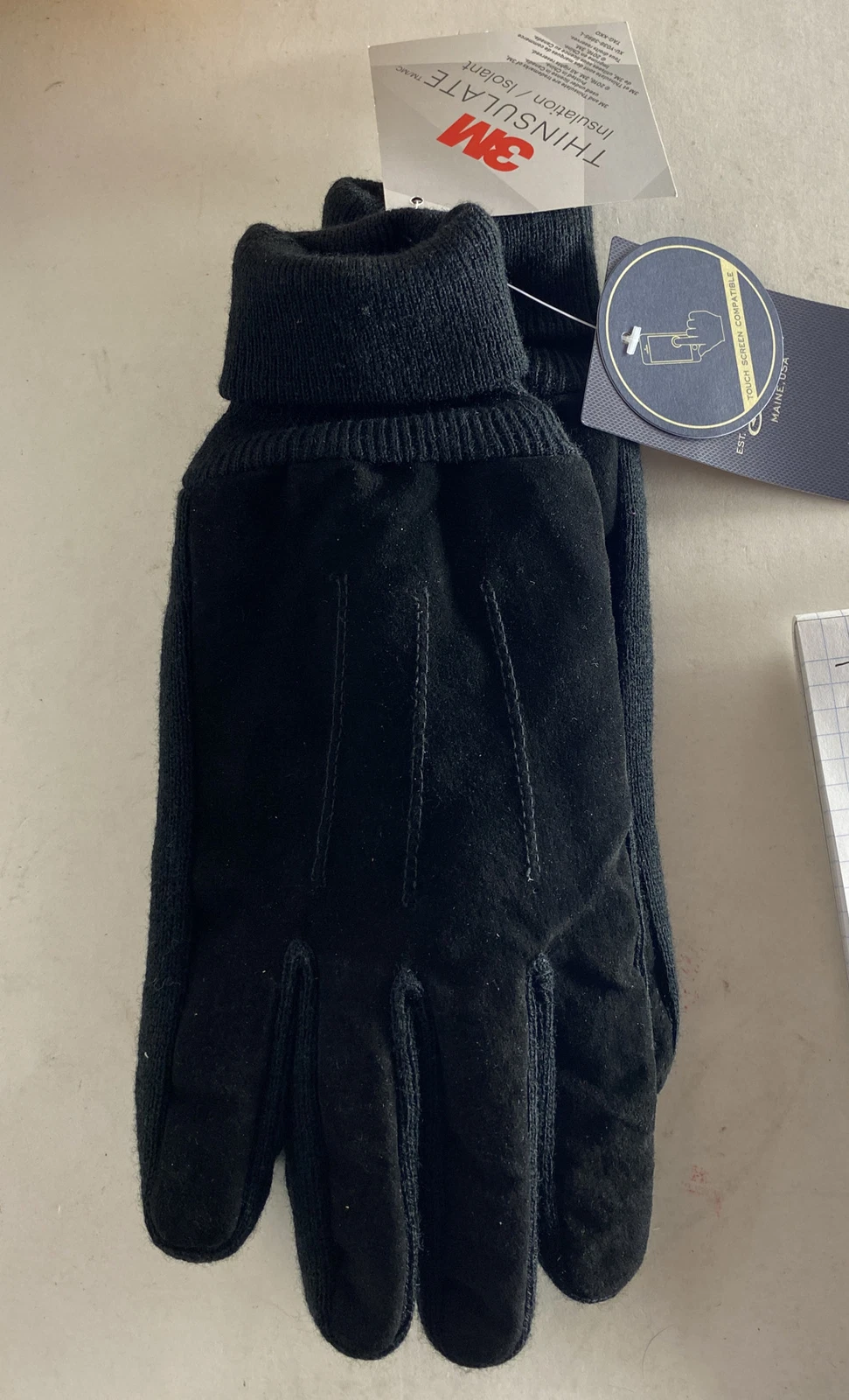 BASS MENS 3M THINSULATE GLOVES Touch Screen Compatible BLACK SIZE L