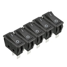 AC 250V/16A 125V/16A Snap In Boat Rocker Switch SPST On/Off Black, 5 Pcs