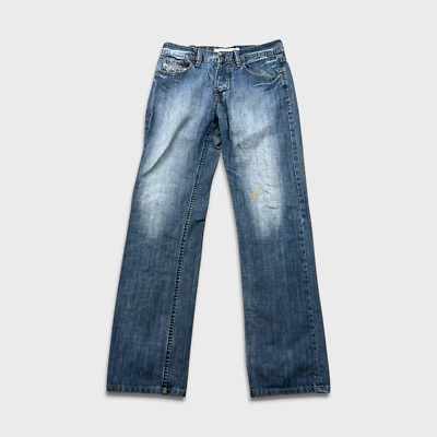 Diesel Jeans Mens 32x33 Blue Industry Regular Straight Leg Dark