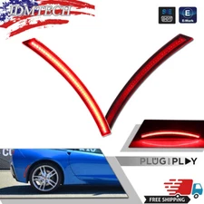 2x Red Lens Red LED  Rear Side Marker Lights For Chevrolet Corvette C7 2014-2019