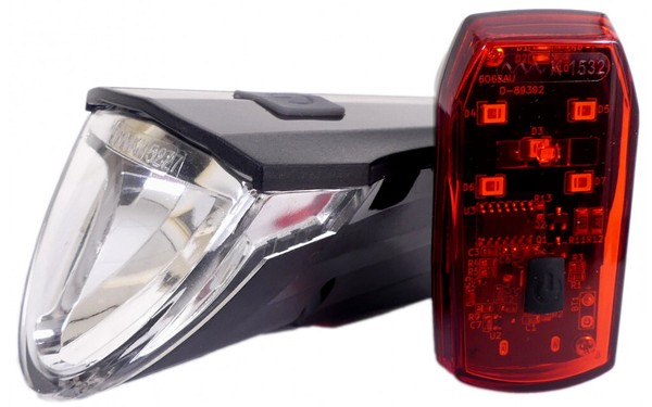 Fahrrad Beleuchtungs Set 60 Lux Usb -Stvzo RüCklicht Mit Bremslichtfunktion Edge-image