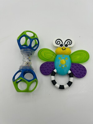 Sassy Flutterby Teether | Water-Filled Soothes Gums &  Oball Shaker Rattle Toy