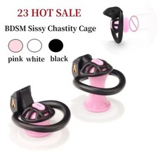 Sissy Reverse Chastity Cage Negative/Negative Mini Cage Lightweight with 4 Rings