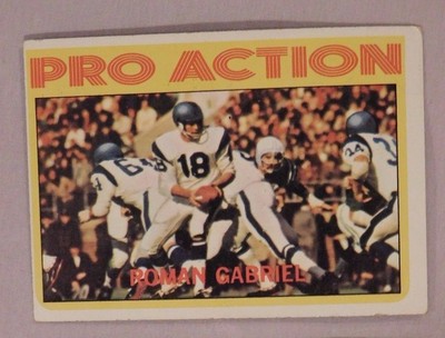 1972 Topps Pro Action Roman Gabriel Los Angeles Rams #128 Football Card ...