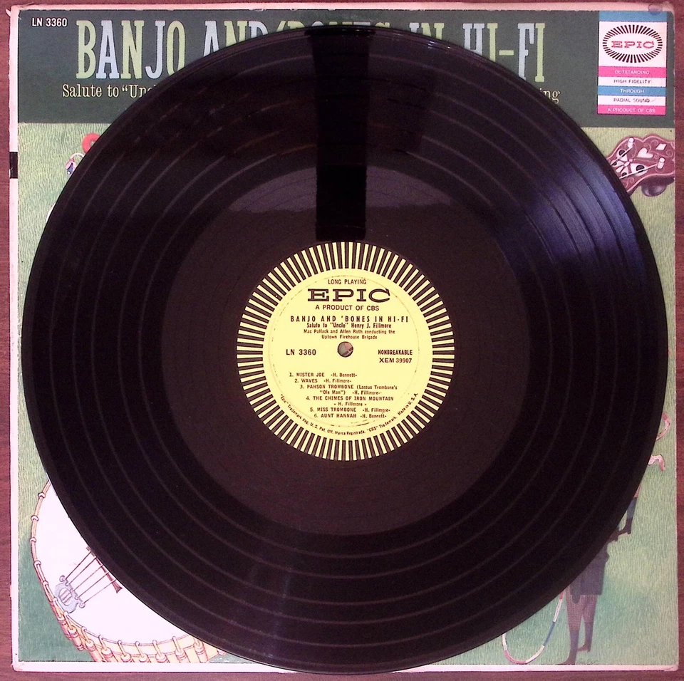 THE UPTOWN FIREHOUSE BRIGADE BANJO AND 'BONES IN HI-FI EPIC LN 33 VINYL LP 209-5 Foto 3 de 4