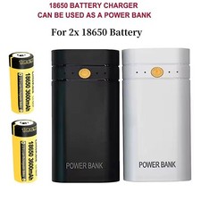 For 2 18650 Battery Slot Case Charging Box Holder Case DIY Power Bank Shell