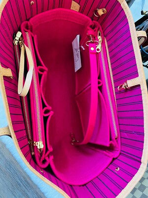 AlgorithmBags® Neverfull NF mm LV Purse Organizer insert w/Zippers Peony  Fuchsia